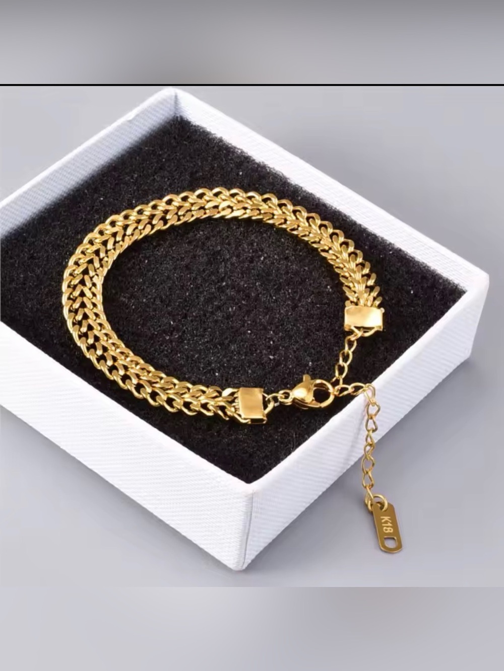 18k Gold-Plated stainless steel Bracelet 2 pieces - Picture 10 of 13